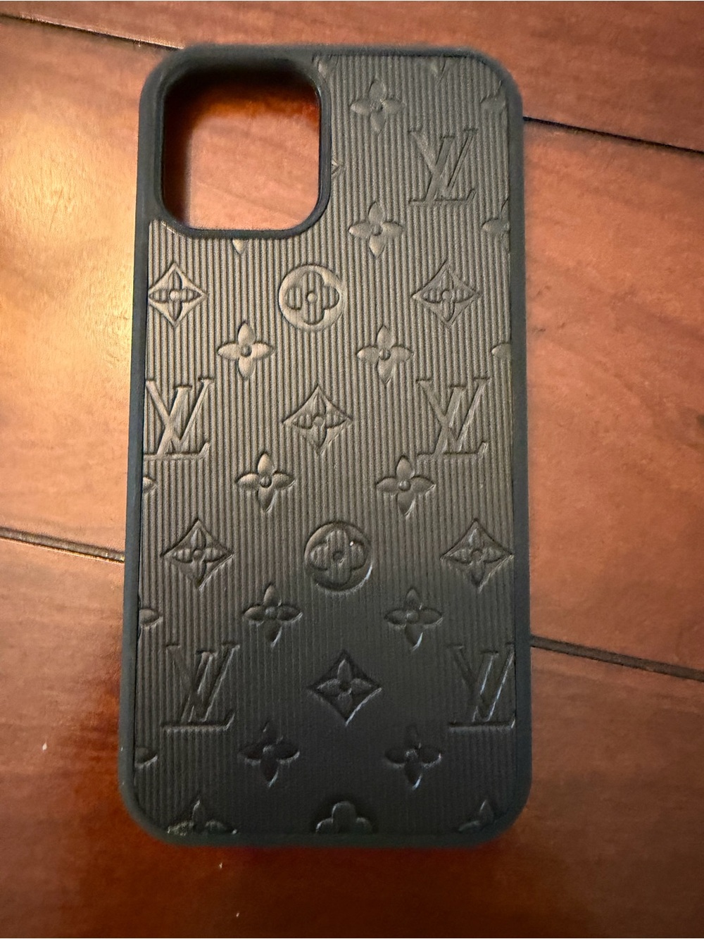 Louis Vuitton Black Embossed Monogram Phone Case for iPhone 12